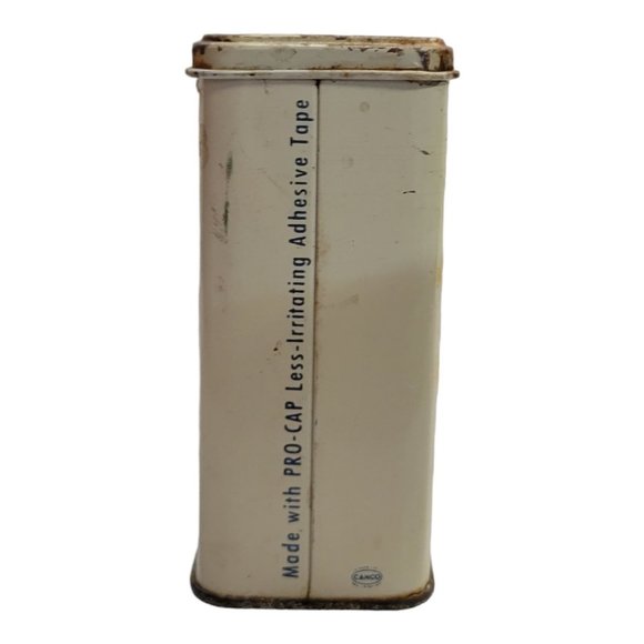 Vintage Rexall Quik Bands Metal Tin Box Pro Cap Bandages Empty Retro First Aid - Picture 6 of 11